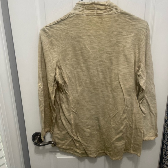 Reba Beige Button Down Shirt with Embroidery - Picture 8 of 10